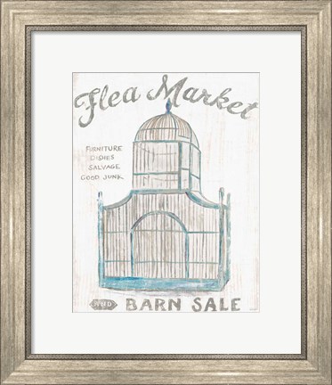 Framed White Barn Flea Market III Print