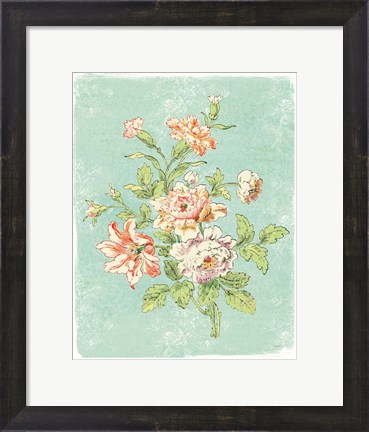 Framed Cottage Roses IX Bright Print