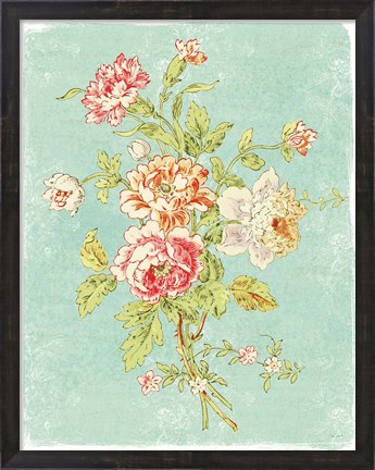 Framed Cottage Roses VIII Bright Print
