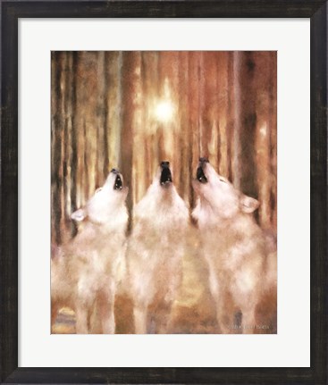 Framed Three Wolf Howl Print