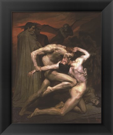 Framed Dante and Virgil in Hell, 1850 Print