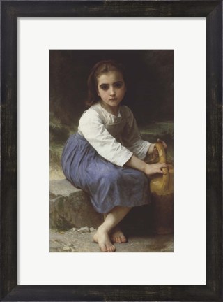 Framed Young Girl with a Pitcher; Jeune Fille a La Cruche, 1885 Print