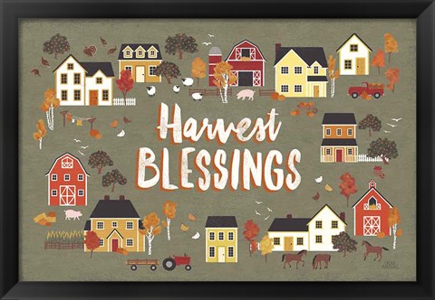 Framed Harvest Village I Print