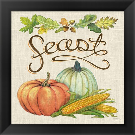Framed Autumn Harvest II Linen Print