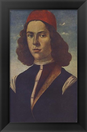 Framed Portrait of a Young Florentine Nobleman Print