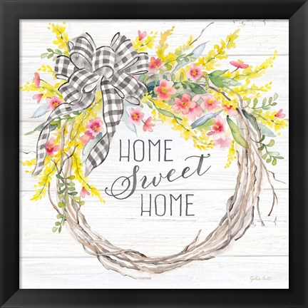Framed Spring Gingham Wreath Home Print