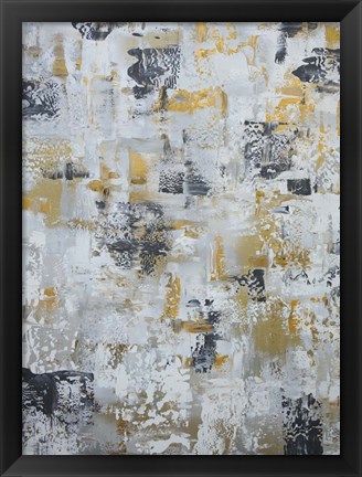 Framed Silver Gray Gold Abstract Print