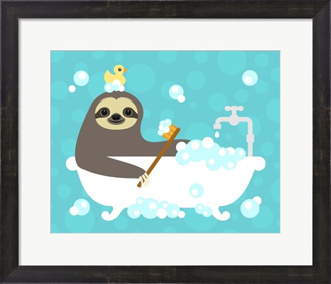 Framed Scrubbing Bubbles Sloth Print
