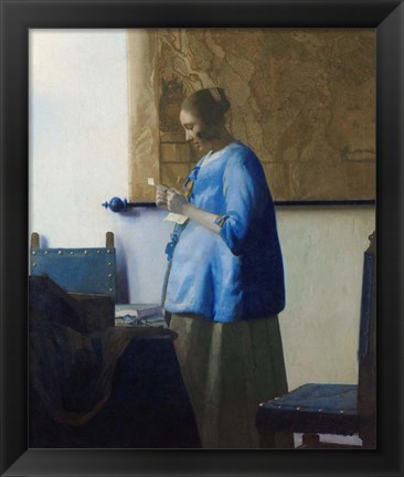 Framed Woman Reading a Letter Print
