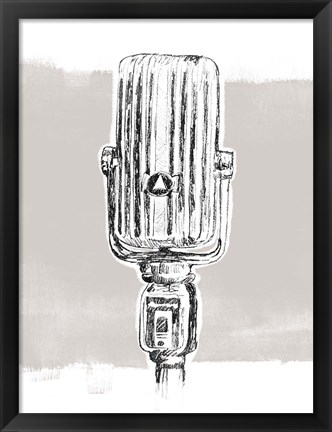 Framed Monochrome Microphone IV Print