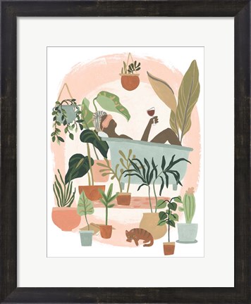 Framed Plant Lady Bath II Print