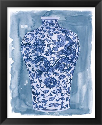 Framed Ming Vase I Print