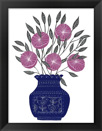 Framed Painted Vase IV Print