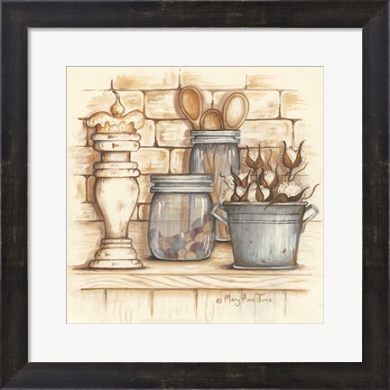 Framed Jars and Wooden Spoons Print