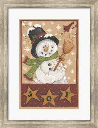 Framed Snowman&#39;s Joy Print