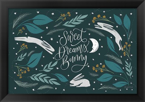 Framed Sweet Dreams Bunny I Print