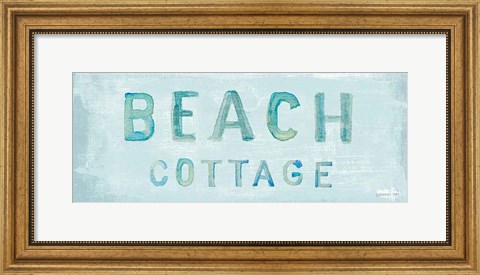 Framed Beach Cottage Sign Print