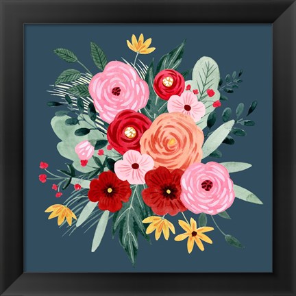 Framed Sweet Hearts Bouquet I Print