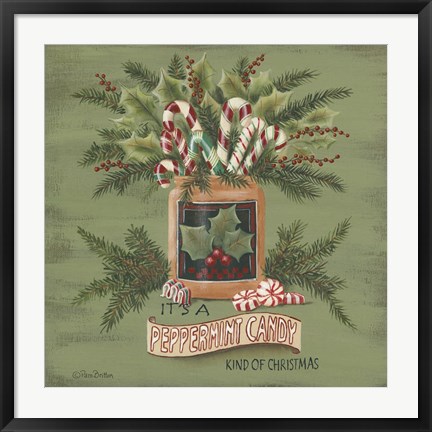 Framed Peppermint Christmas Print