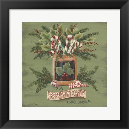 Framed Peppermint Christmas Print