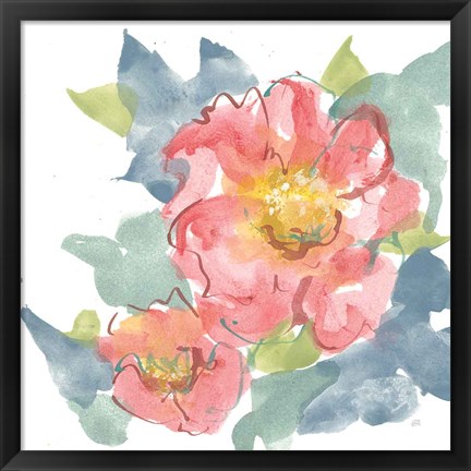 Framed Peony in the Pink II on White Print