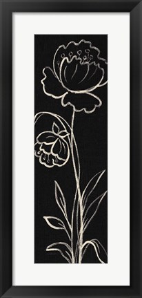 Framed Black Floral II Crop Print