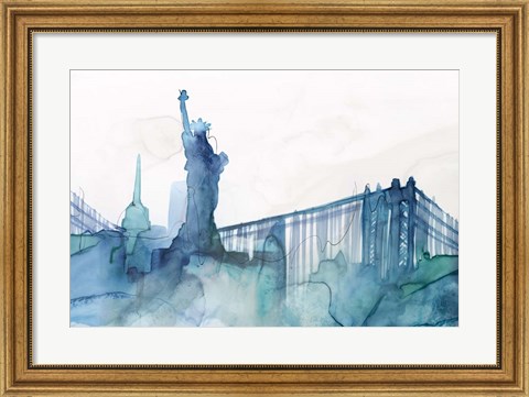 Framed Ocean Blue New York Print
