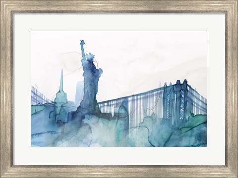 Framed Ocean Blue New York Print