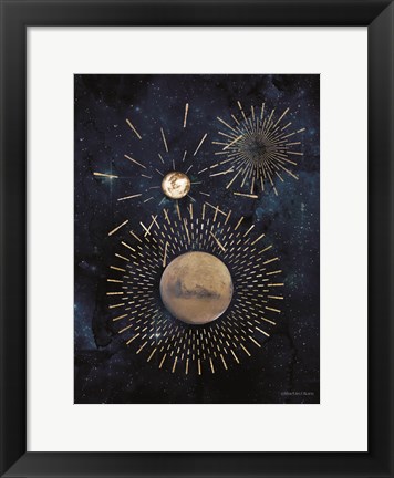 Framed Gold Celestial Rays III Print