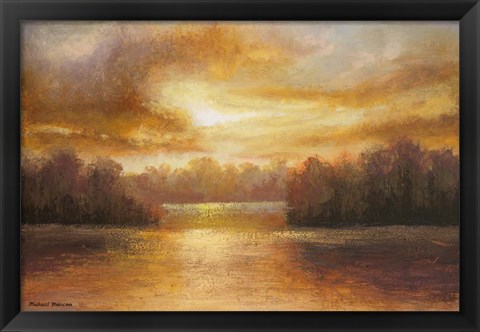 Framed Golden Lake Glow II Print