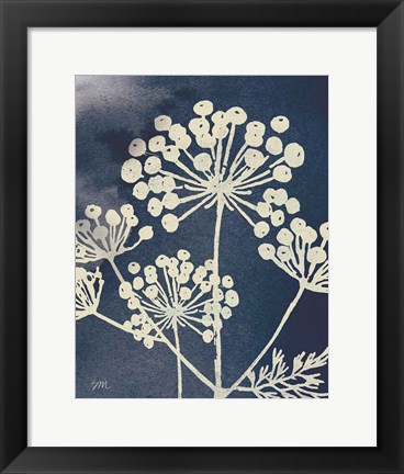 Framed Dark Blue Sky Garden I Print