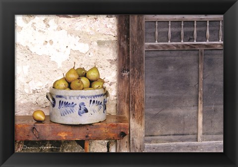Framed Bushel and a Peck Crock of Pears Print