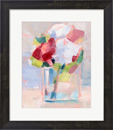 Framed Abstract Flowers in Vase II Print