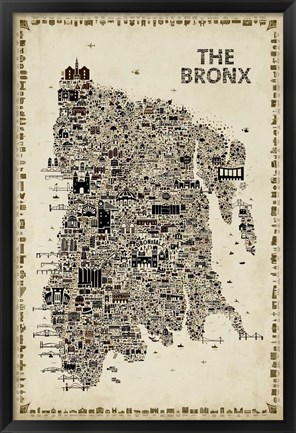 Framed Antique New York Collection-Bronx Print