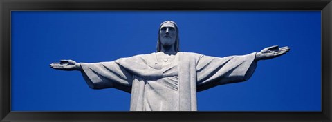 Framed Low Angle View Of The Christ The Redeemer Statue, Rio De Janeiro, Brazil Print