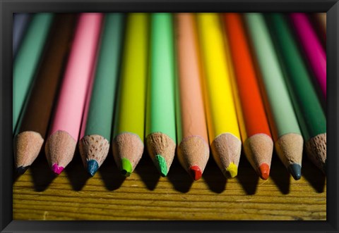 Framed Set Of Colored Pencils Print