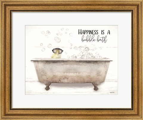 Framed Happiness Bubble Bath Print