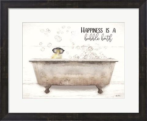 Framed Happiness Bubble Bath Print