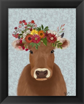 Framed Cow Bohemian 1 Print