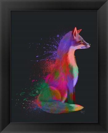 Framed Neon Fox Print