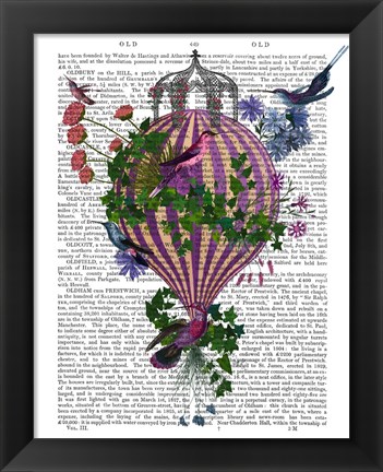 Framed Bird Balloon 1 Book Print Print