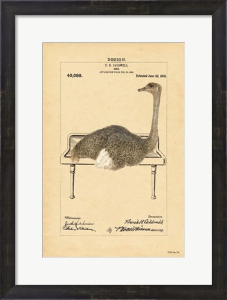 Framed Ostrich in Sink Print