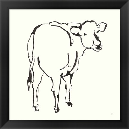 Framed Line Cow Print