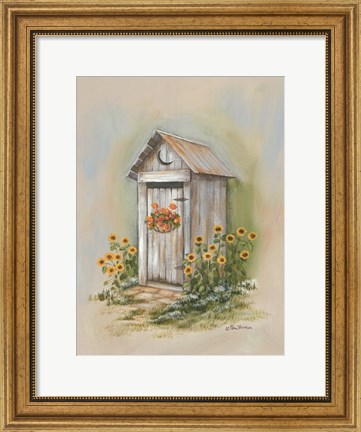 Framed Country Outhouse I Print