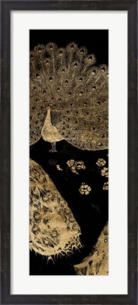 Framed Gilded Peacock Triptych II Print