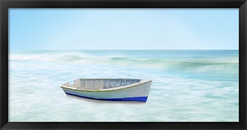 Framed Boat on a Beach I Print