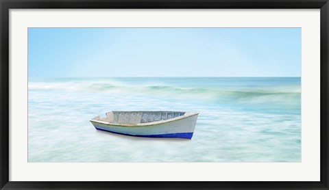 Framed Boat on a Beach I Print