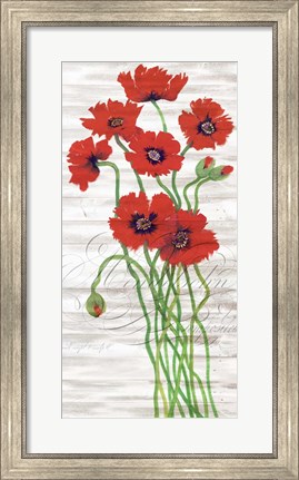 Framed Red Poppy Panel I Print