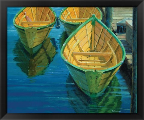 Framed Gloucester Dory Boats Print