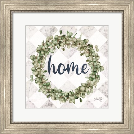 Framed Home Eucalyptus Wreath Print